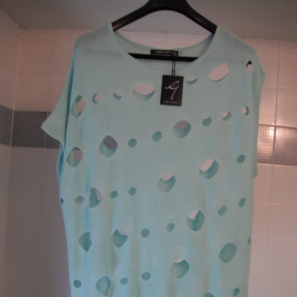 GABBY ISABELLA Women's Top  SIZE- L,XL Surf Blue TOP KNIT 100% Viscose - Picture 8 of 16